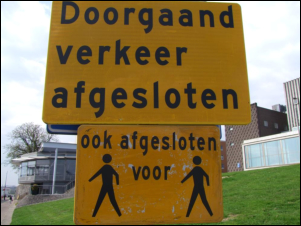 Holländisch Niederländisch Doorgaand verkeer afgesloten Dutch Nederland