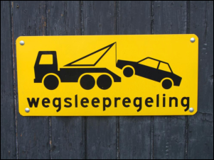 wegsleepregeling Holländisch Niederländisch Warnschild Hinweisschild Verkehrsschild Dutch Nederland